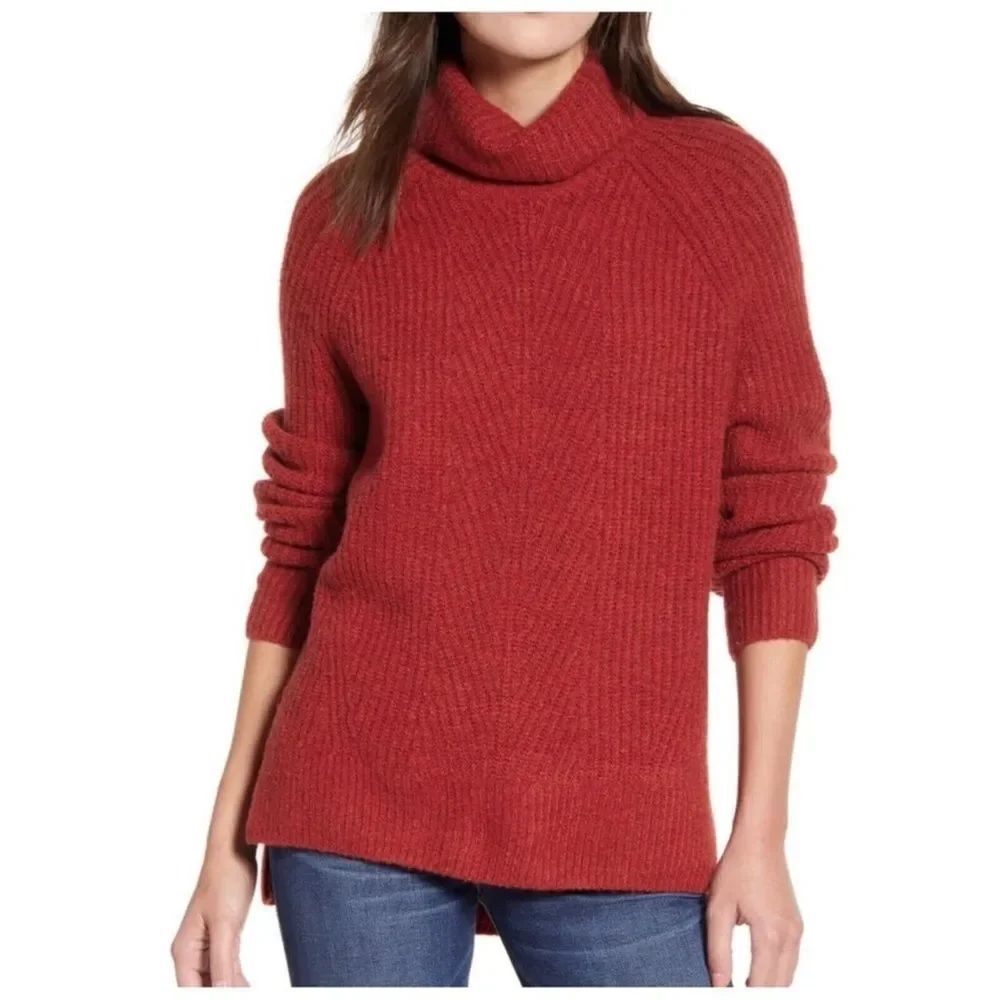 Madewell ribbed turtleneck chunky sweater